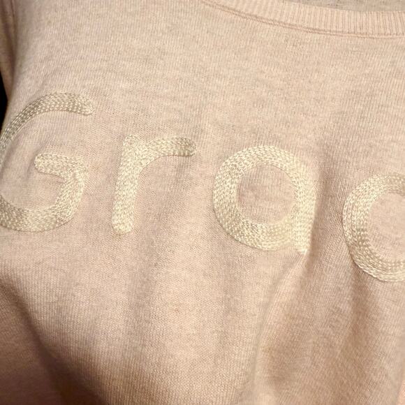 4 for $20 SALE- Subtle Luxury Light Pink "Grace" Cotton Blend Sweater-Sz S/M - Picture 3 of 8